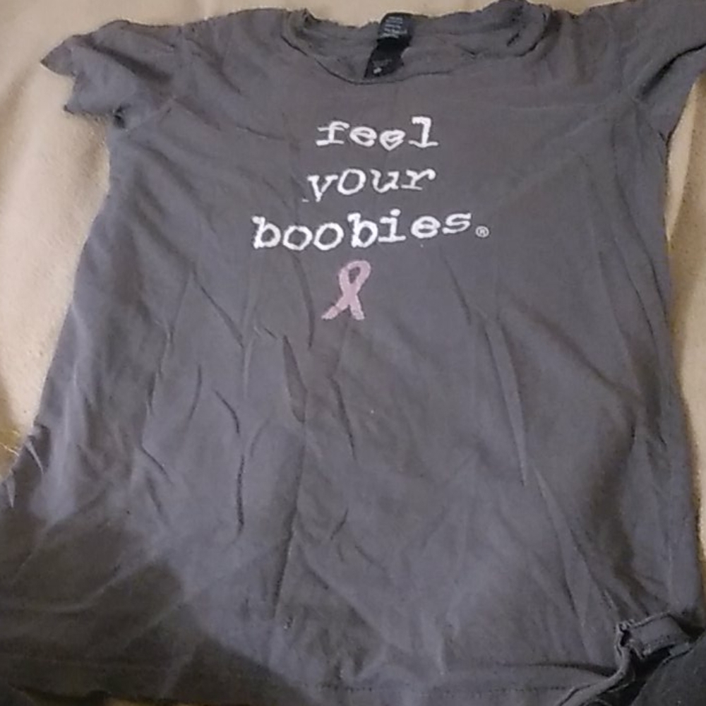 Grey breast cancer shirt small